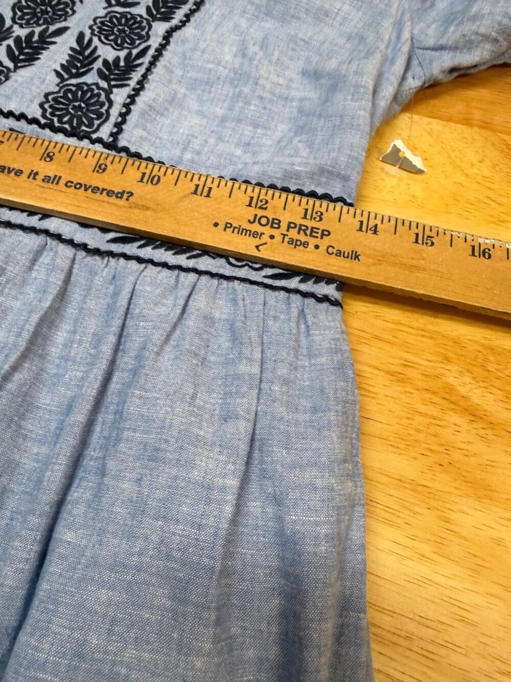 Boden Violet Trim Linen Tiered Maxi Dress Embroidered Size 6 western Boho chic - Picture 3 of 12